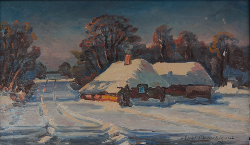 Zimowa chata — Artysta nieznany