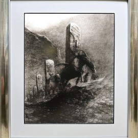 Zdzisław Beksiński &mdash; Bez tytułu (w ramie 41 x 48 cm)
