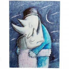 Józef Wilkoń &mdash; Zakochane Nosorożce, z cyklu ''Blues Nosorożca"  