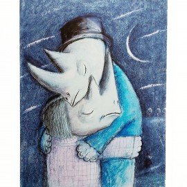 Józef Wilkoń &mdash; Zakochane Nosorożce, z cyklu ''Blues Nosorożca" 