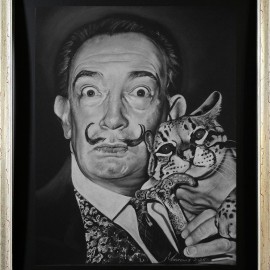 Marcus Von May &mdash; Portret Salvadora Dalí  (w ramie: 69 x 85 cm)
