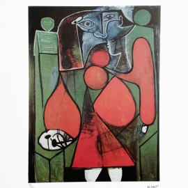 Pablo Picasso &mdash; Femme en rouge sur fauteuil (ed. 49/200)(arkusz: 50x70 cm)