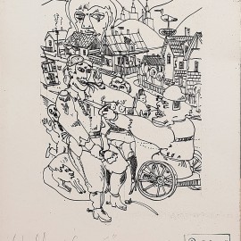 Edward Dwurnik &mdash; Wódka i Śmierć, cykl robotnicy '65 (8/21)