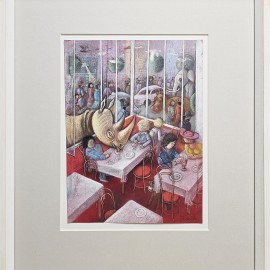 Józef Wilkoń &mdash; Die Tiere sind frei (Zwierzęta są wolne)(rama:43x51cm) 