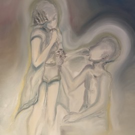 Karolina Kostrzewska &mdash; Obraz pary po wojnie na łące