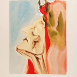 Salvador Dalí &mdash; Wątpiący Dante, z serii Boska Komedia (Raj: Pieśń 7)