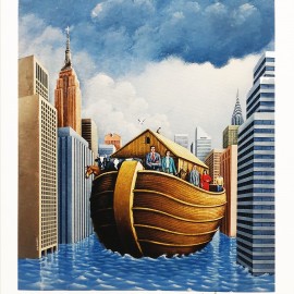Rafał Olbiński &mdash; Arka Noego (20x30cm/rama: 39x47cm)