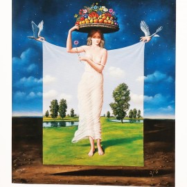 Rafał Olbiński &mdash; Dziewczyna z owocami (ed. XIII/XX)(ark.:20x30cm)
