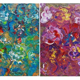 Katarzyna Ząbek &mdash; Abstrakcja (Dyptyk: 40 x 50 cm)