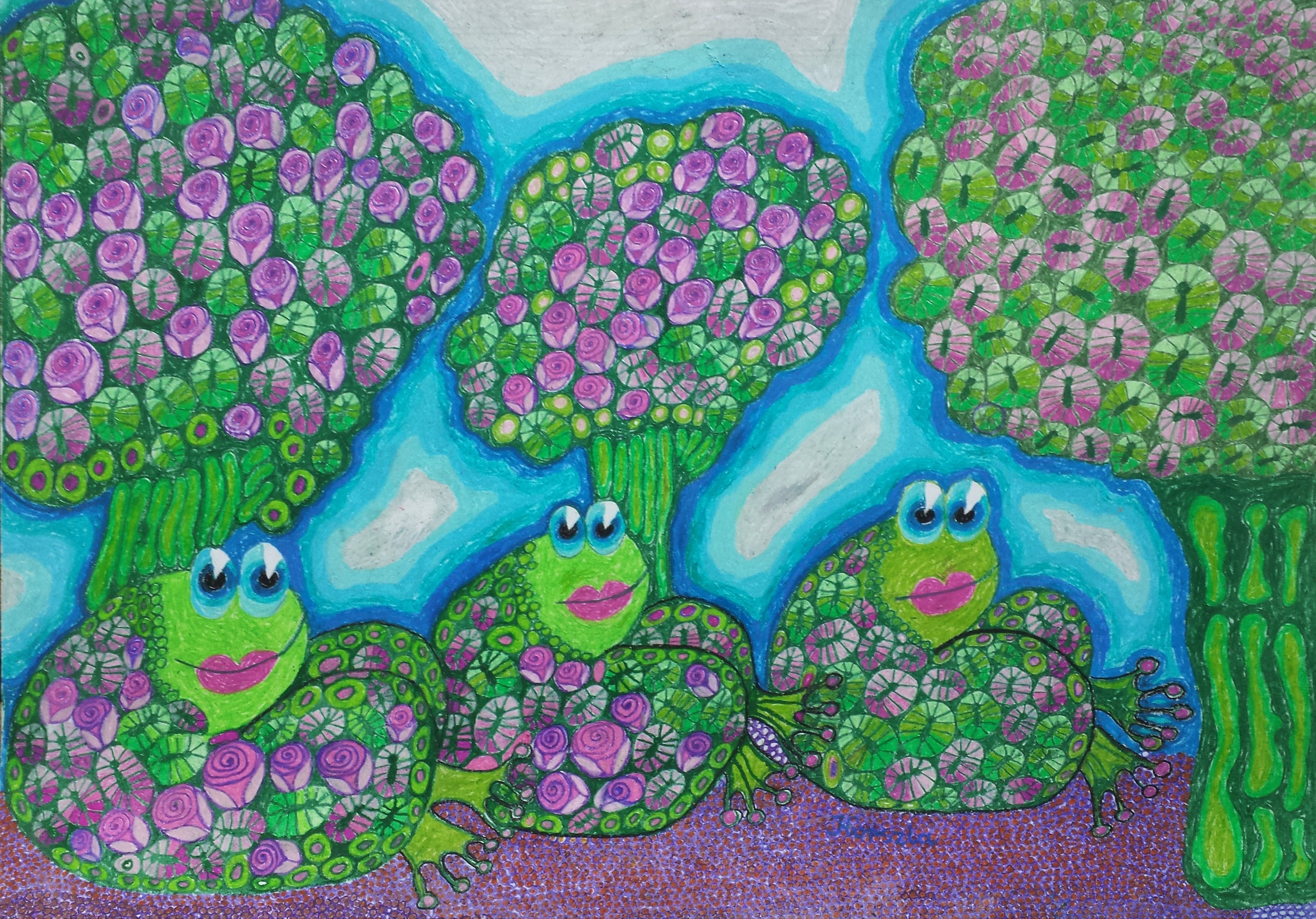 Kwitnące żaby w kwitnącym ogrodzie — Anna Korszla 