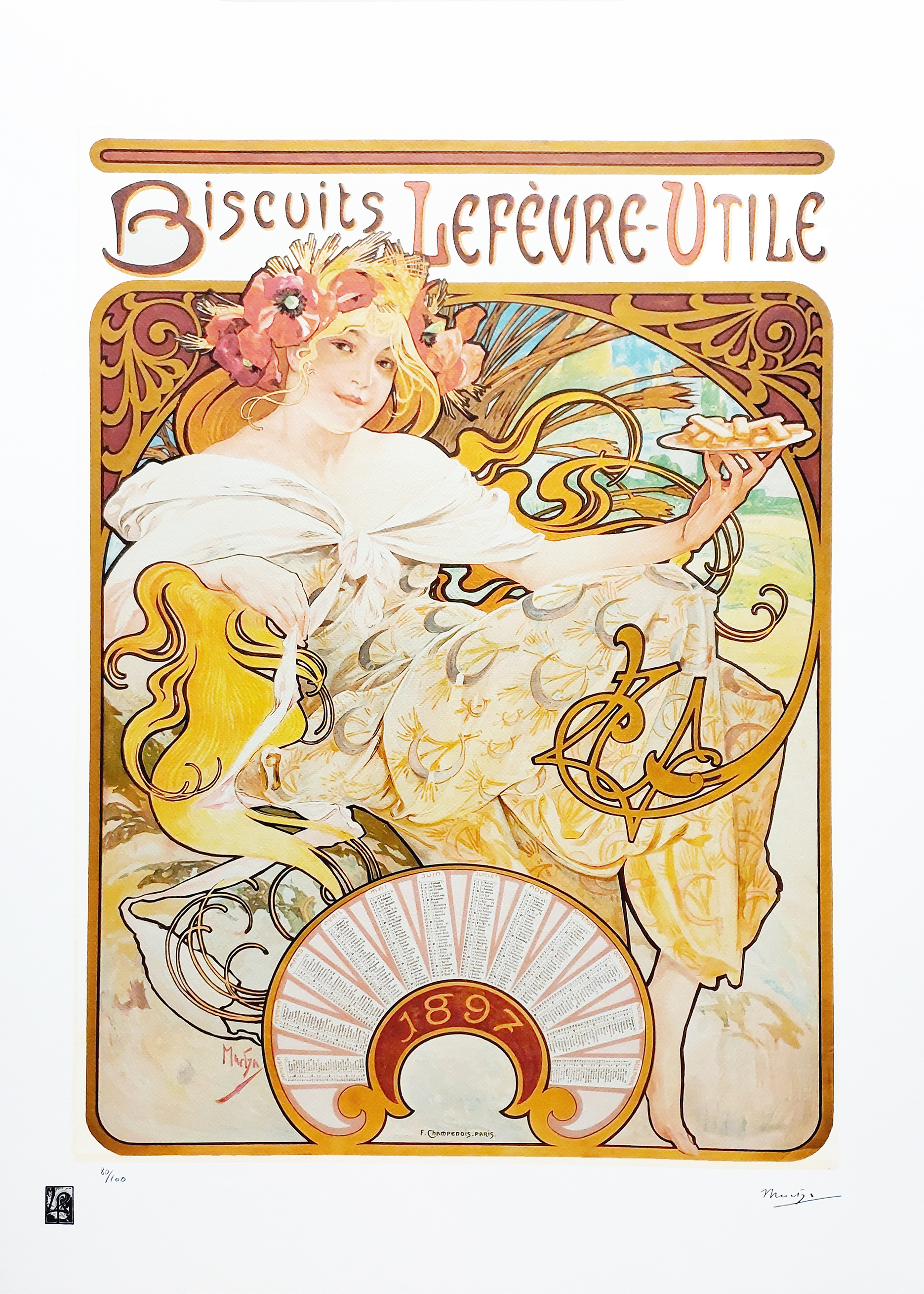Biscuits Lefèvre Utile (edycja 80/100) (arkusz: 50 x 70 cm) &mdash; Alfons Mucha