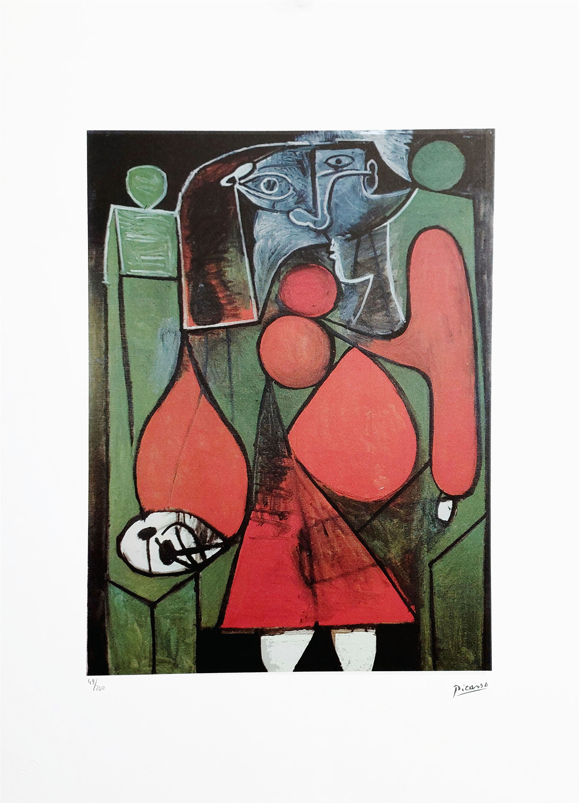 Femme en rouge sur fauteuil (ed. 49/200)(arkusz: 50x70 cm) &mdash; Pablo Picasso