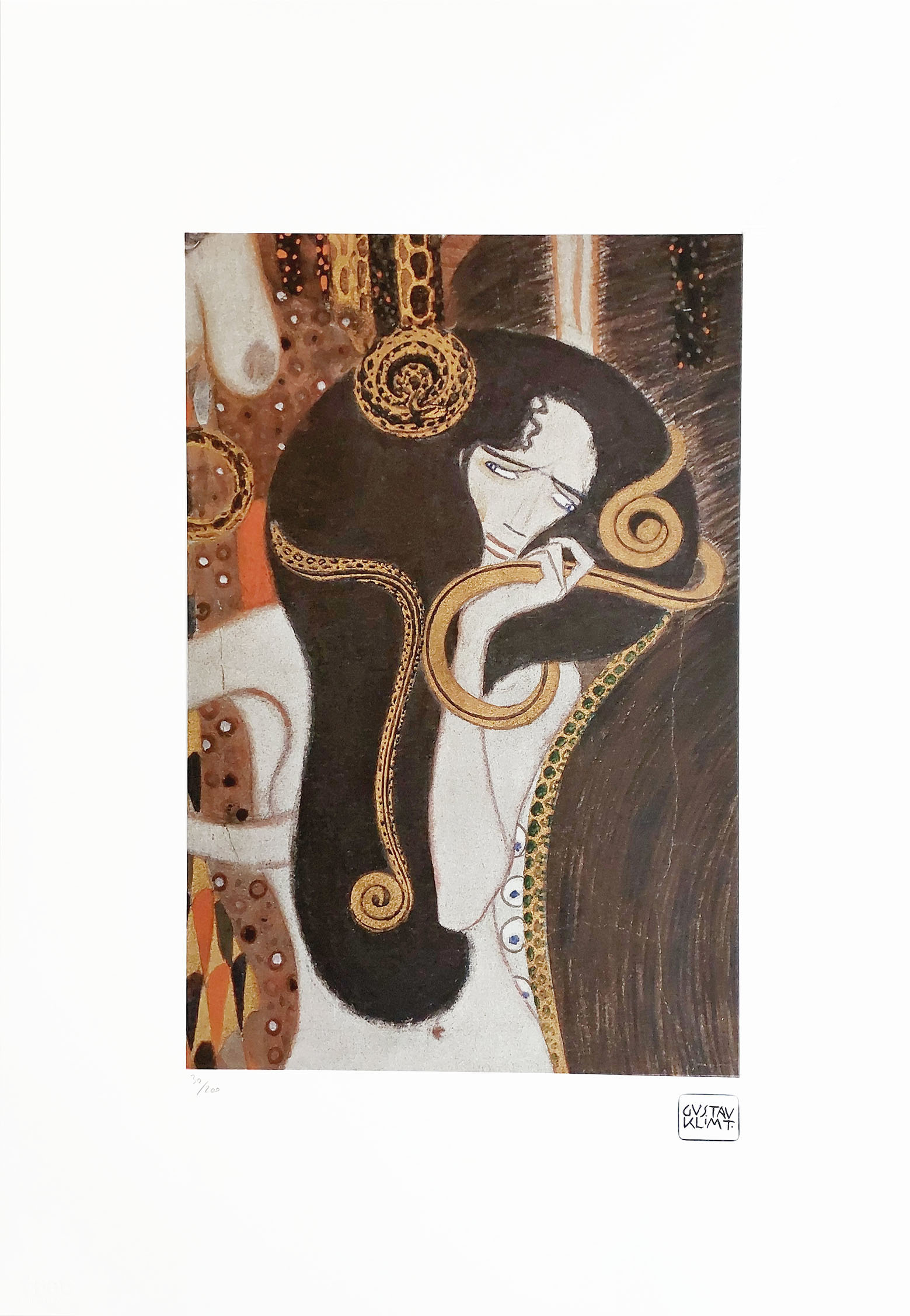 Fragment Beethoven Frieze, Gorgon (ed. 30/200)(50x70cm) &mdash; Gustav Klimt