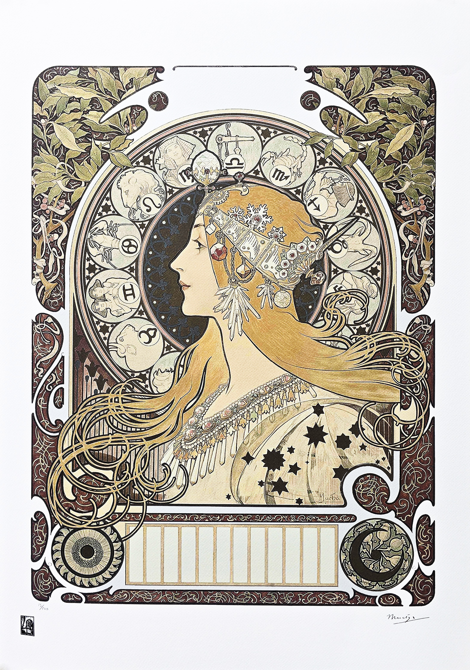 Zodiak (La Plume) (ed. 15/100)(ark.: 50 x 70 cm) &mdash; Alfons Mucha