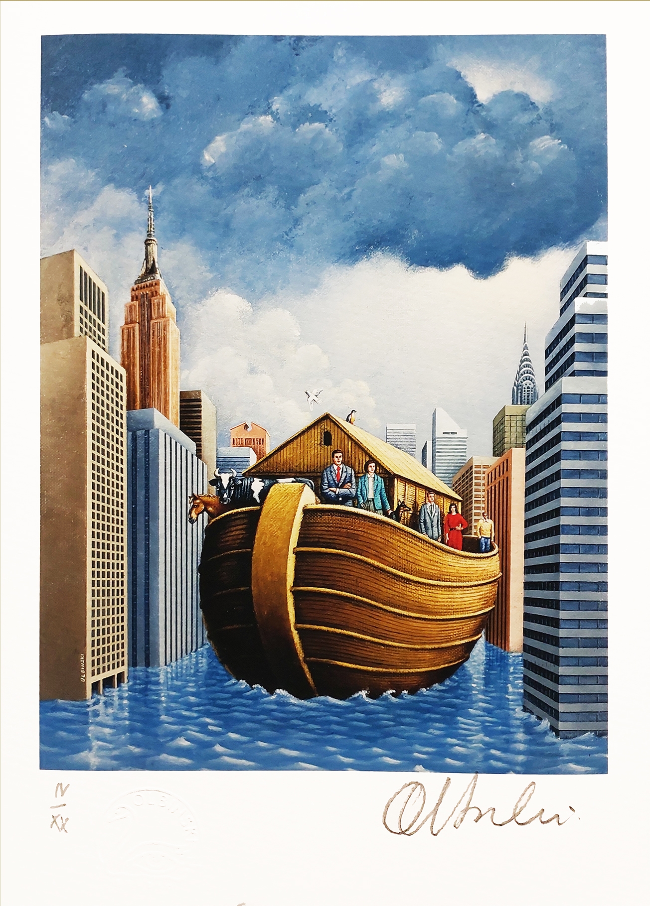 Arka Noego (20x30cm/rama: 39x47cm) &mdash; Rafał Olbiński