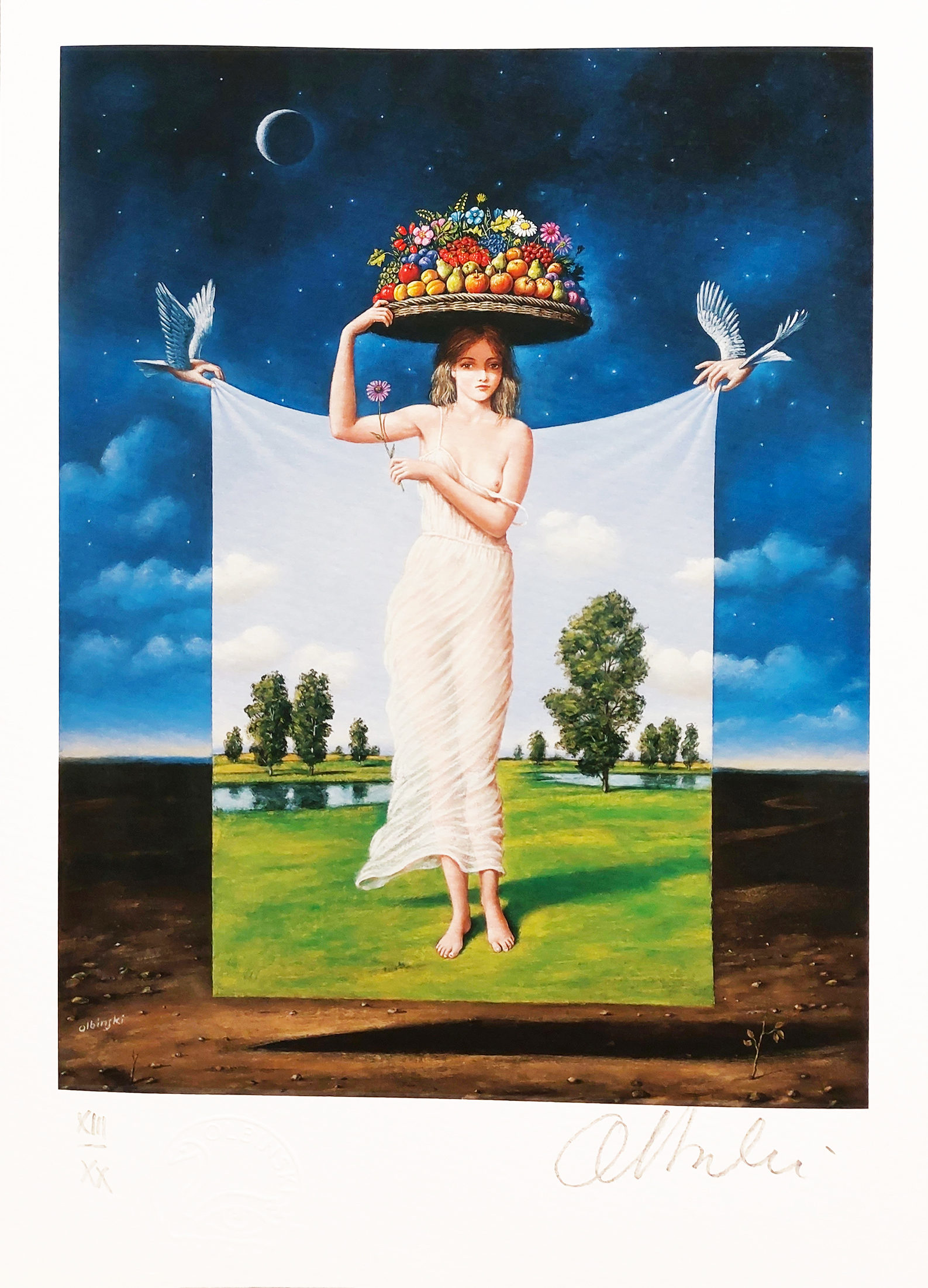 Dziewczyna z owocami (ed. XIII/XX)(ark.:20x30cm) &mdash; Rafał Olbiński