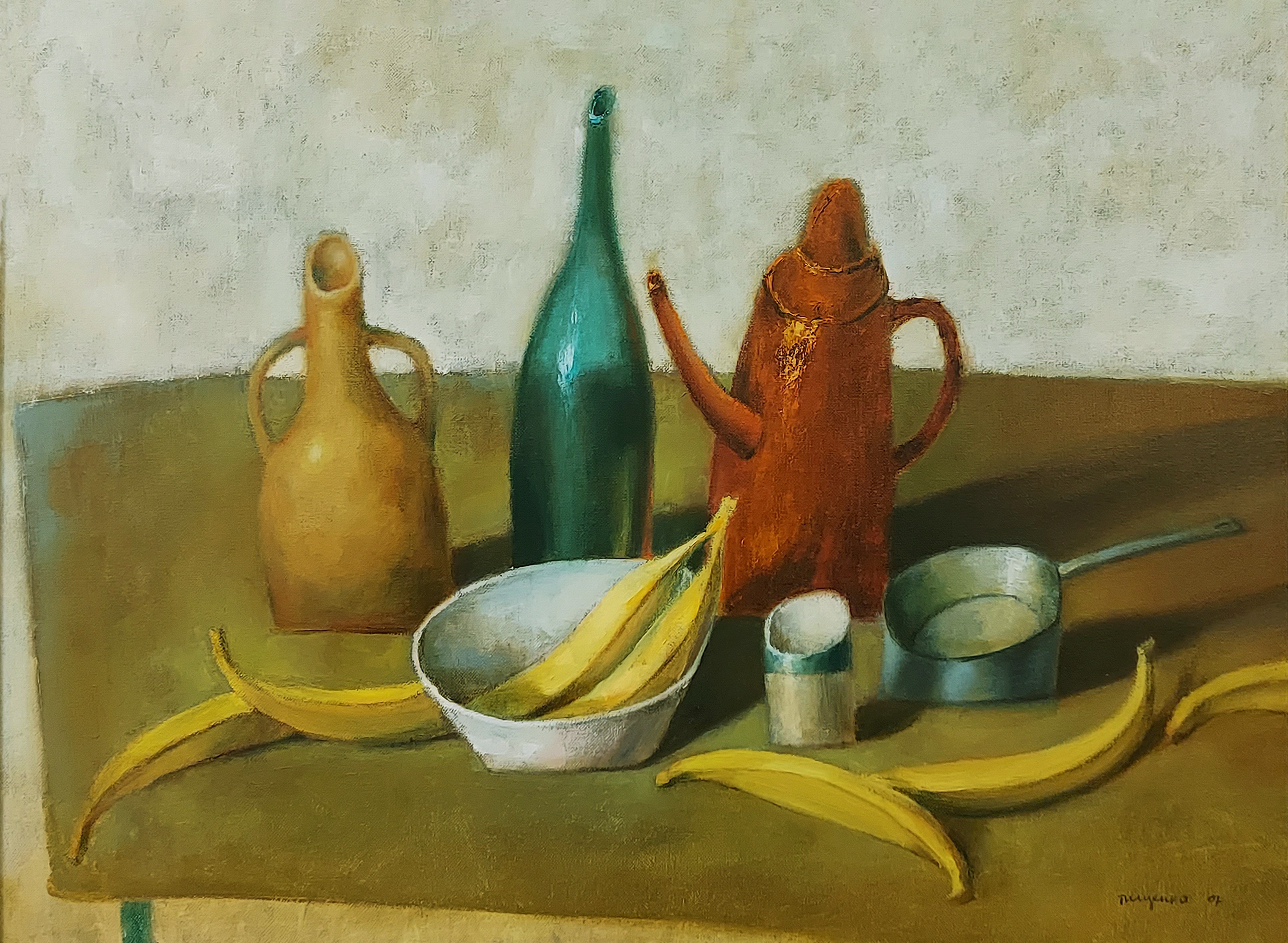 Martwa natura z zieloną butelką &mdash; Gennadiy Tishchenko