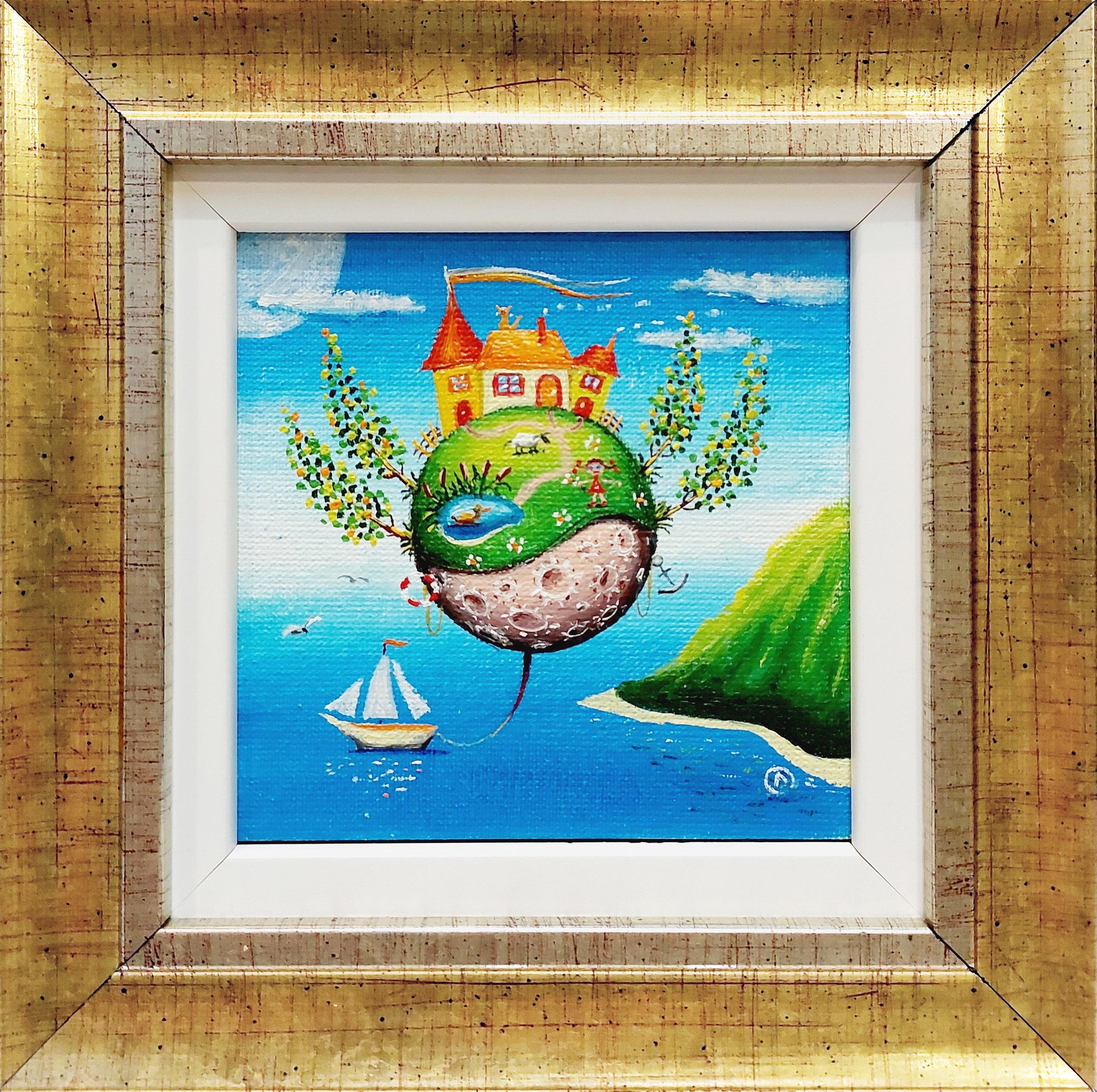 Zamek na wyspie (w ramie 16.5x 16.5 cm) &mdash; Oleg Litvinenko