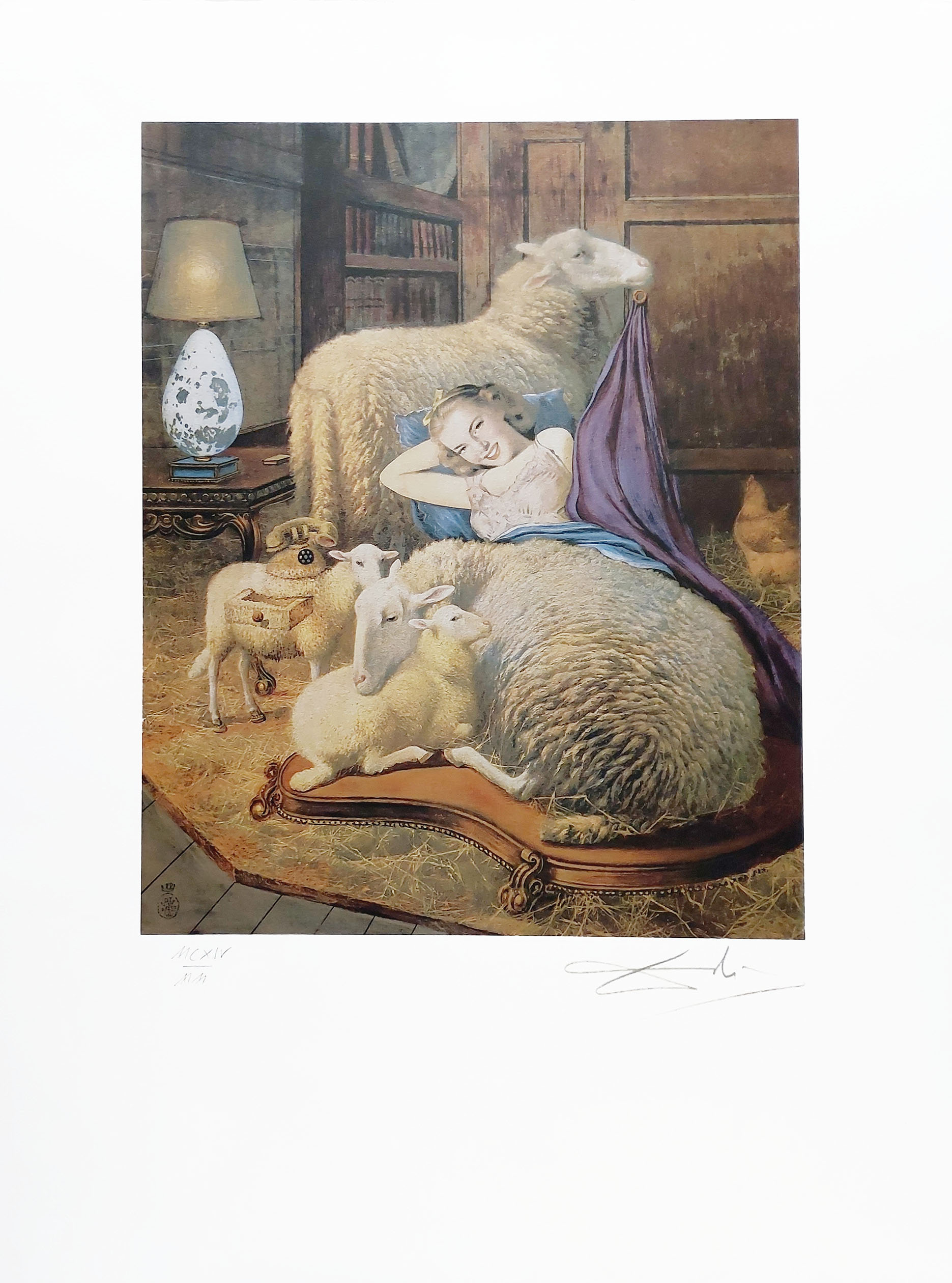 Reclining Girl in Sheep (ed. MCXIV/MM)(arkusz: 50x66 cm) &mdash; Salvador Dalí