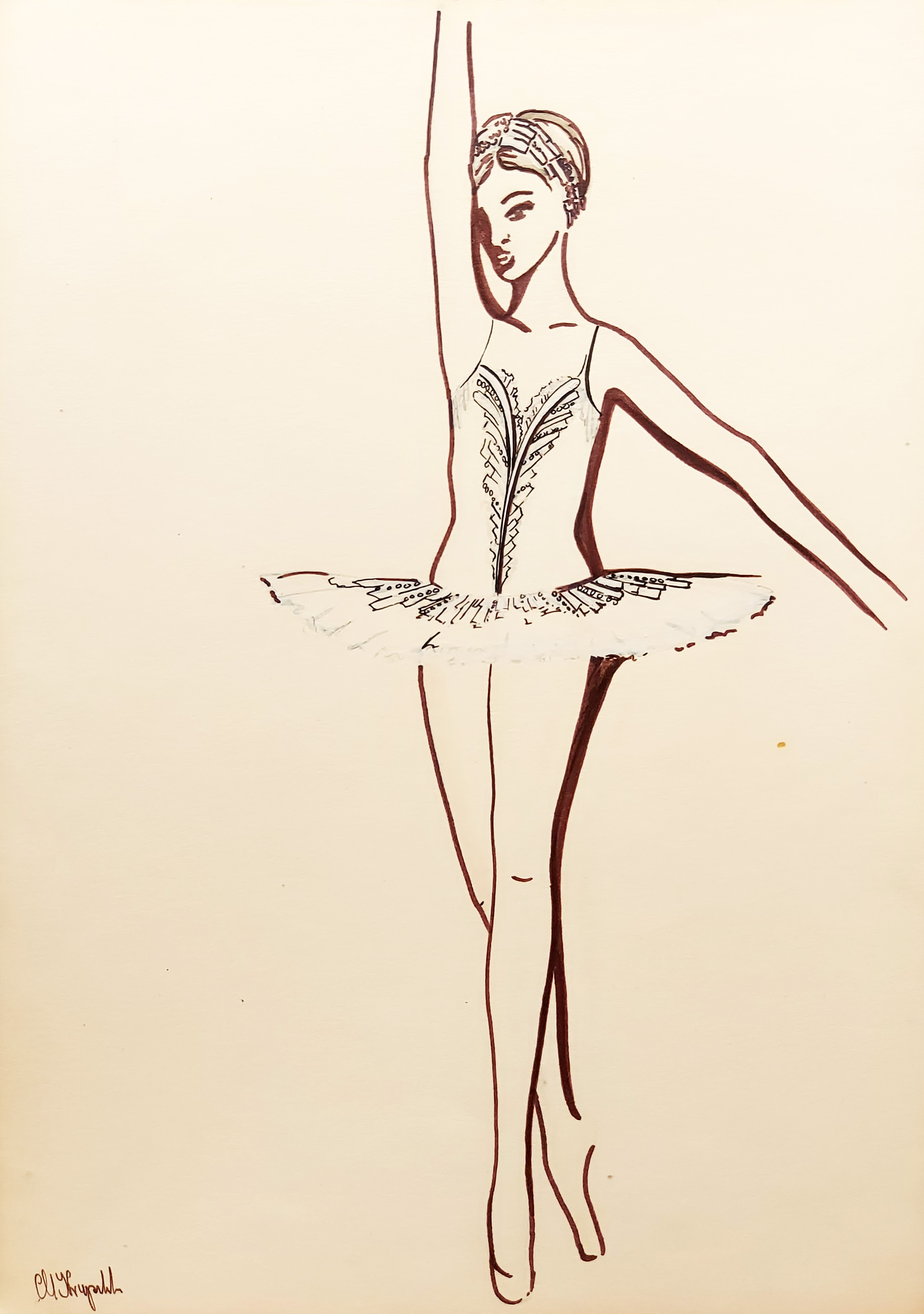 Baletnica I (szkic kostiumu scenicznego) — Wanda Żukowska-Waszak