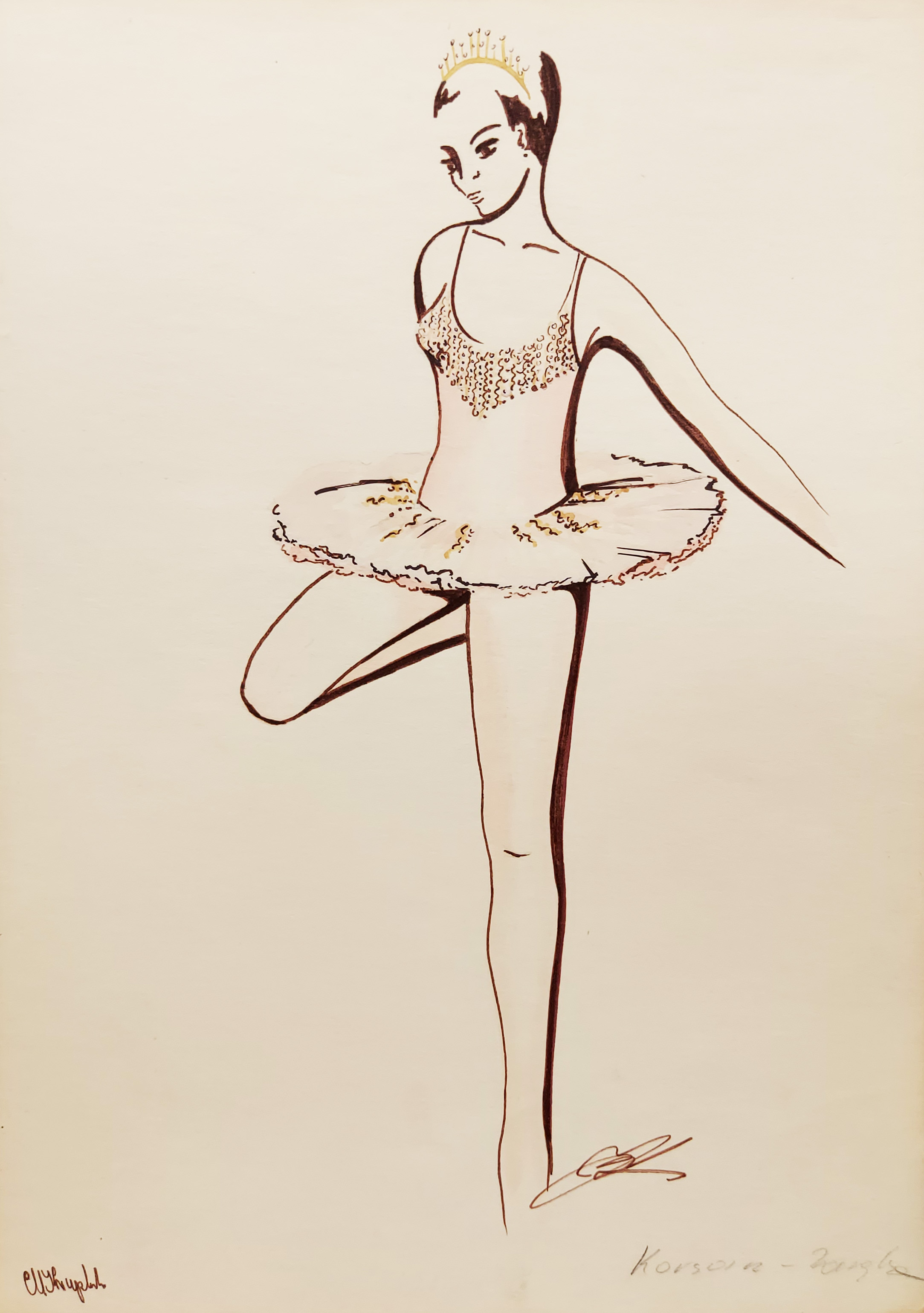 Baletnica II (szkic kostiumu scenicznego) — Wanda Żukowska-Waszak