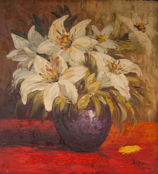 Lilie w wazonie &mdash; Artysta nieznany