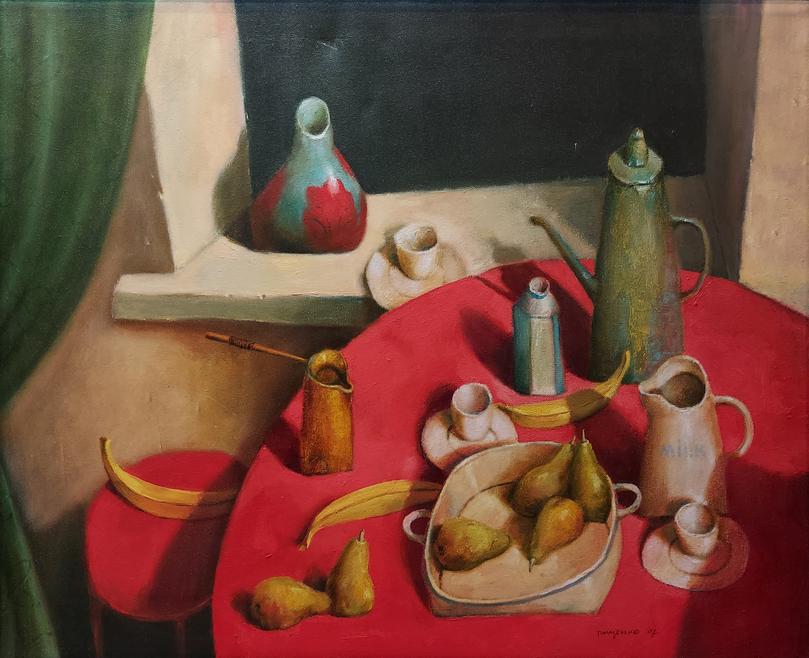 Martwa natura z zieloną zasłoną &mdash; Gennadiy Tishchenko