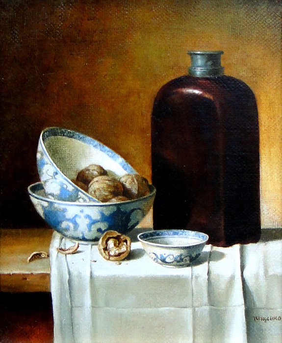 Martwa natura z hiszpańską butelką &mdash; Gennadiy Tishchenko