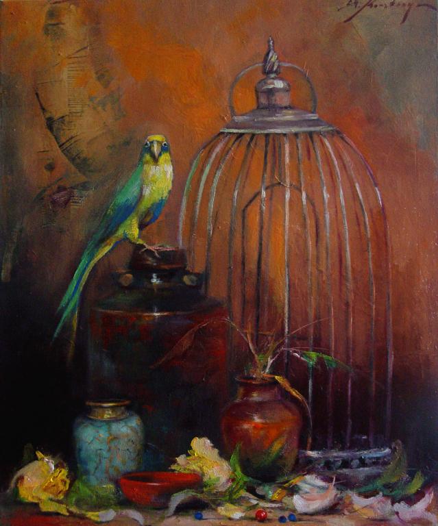 Martwa natura z papugą &mdash; B.H. Konstancja