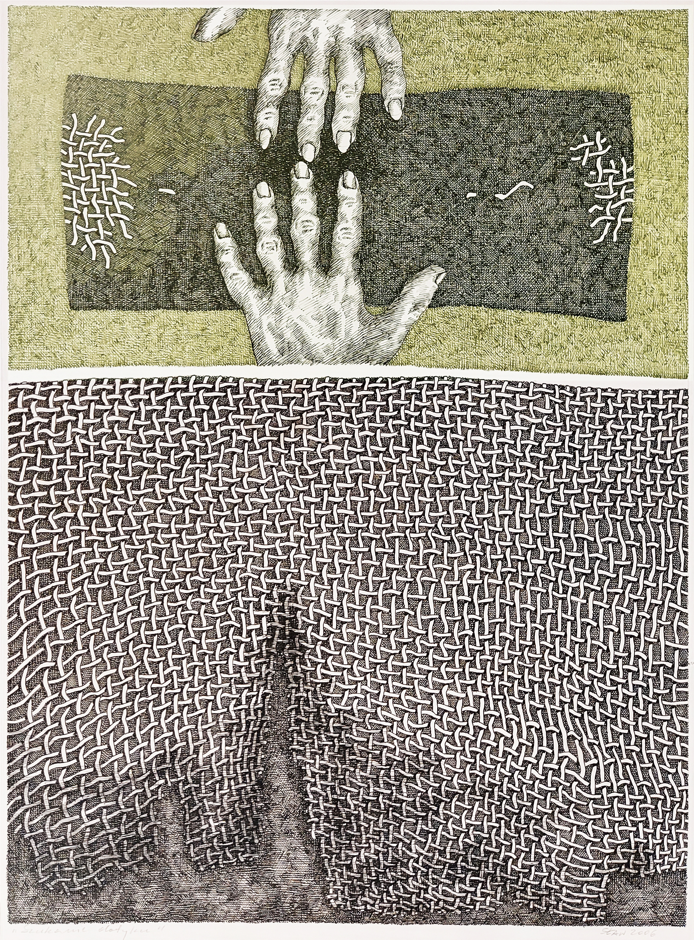 Szukanie dotyku (arkusz: 60 cm x 80 cm) &mdash; Stefan Sławiński