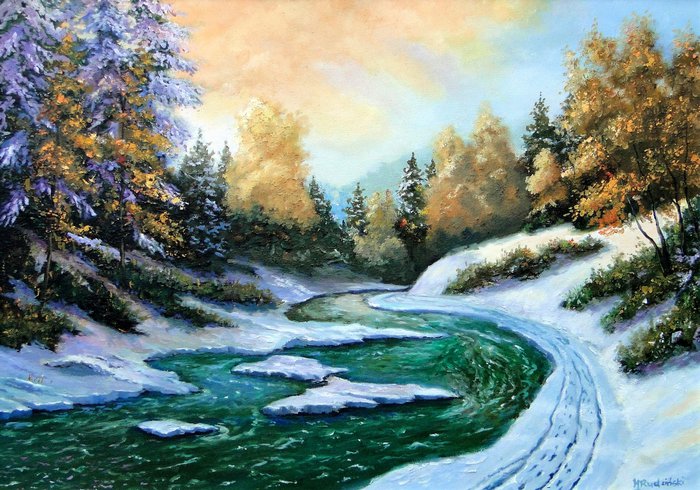 Zima nad potokiem — M. Rudziński