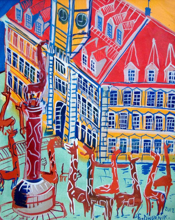Żyrafy na Pl. Zamkowym &mdash; Edward Dwurnik