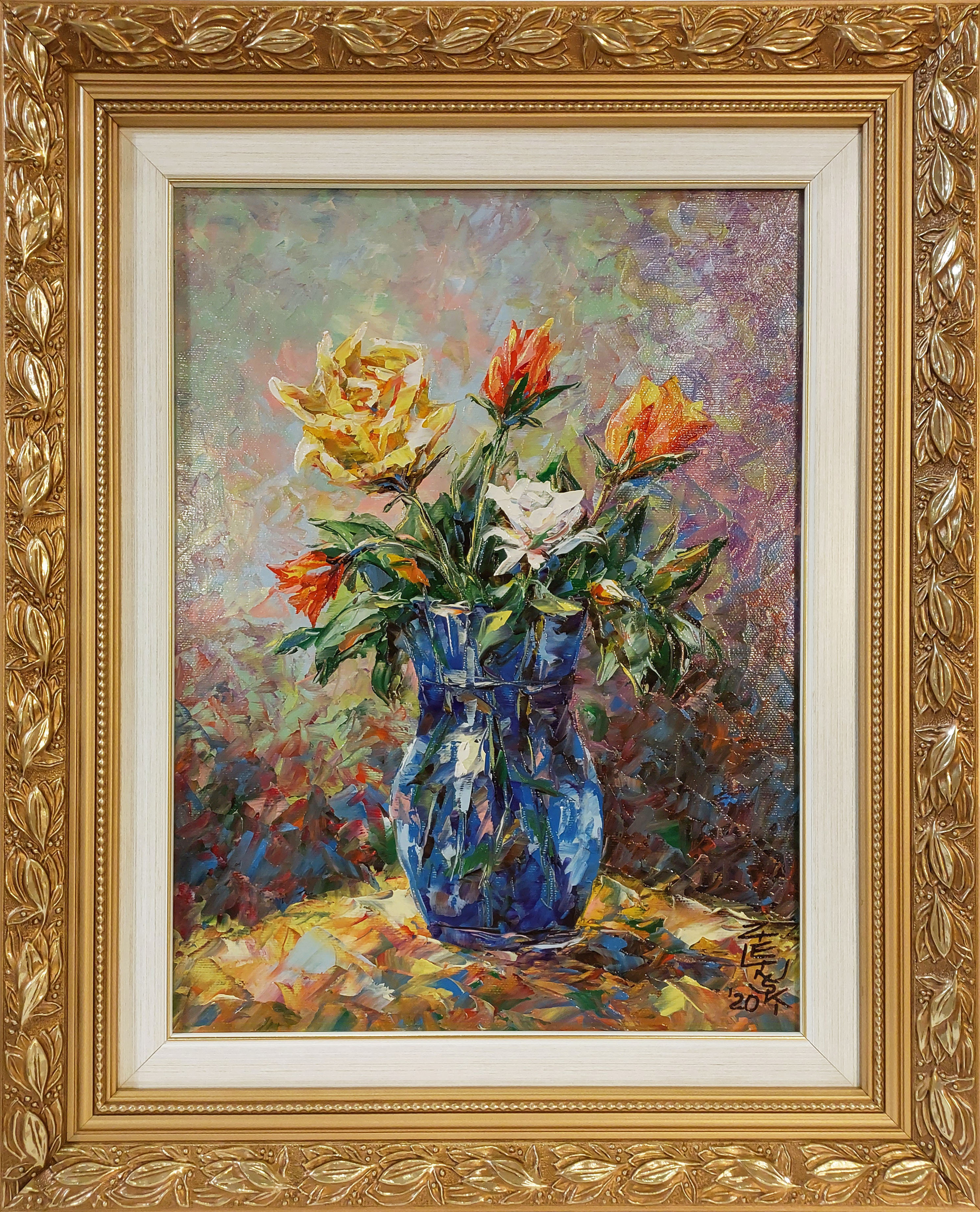 Kwiaty w niebieskim flakonie  — Janusz Zieliński